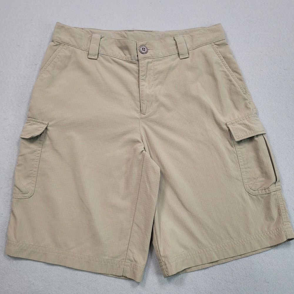 Under Armour Boys Cargo Shorts Khaki Tan Ripstop Hiking Outdoor YLG